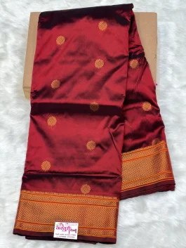 Semi Silk Kadiyal Paithani Maroon A01