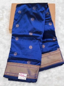 Semi Silk Kadiyal Paithani Royal Blue A01