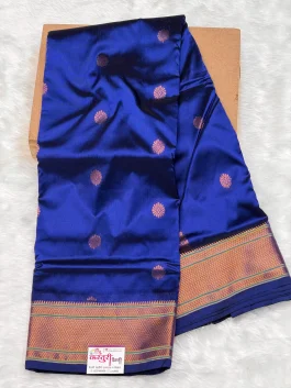 Semi Silk Kadiyal Paithani Royal Blue A01