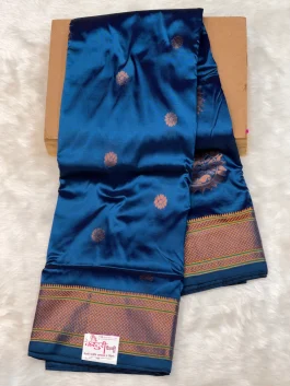 Semi Silk Kadiyal Paithani Kerosene Blue A01