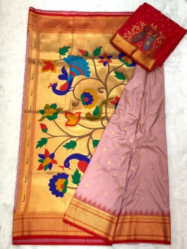 Pooja Kalanjali Paithani With Work Designer Blouse L11