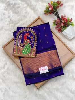 Sanjana Aariwork Jambhala / Violet Saree Q11