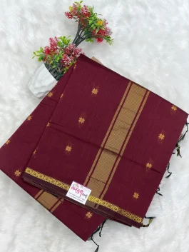Maheshawari Cotton Maroon Saree U11