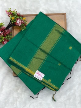 Maheshawari Cotton Green Saree U11