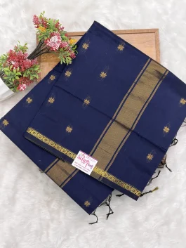 Maheshawari Cotton Navy Blue Saree U11