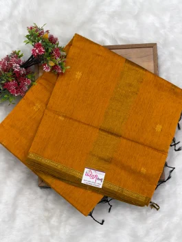 Maheshawari Cotton Mustard Saree U11