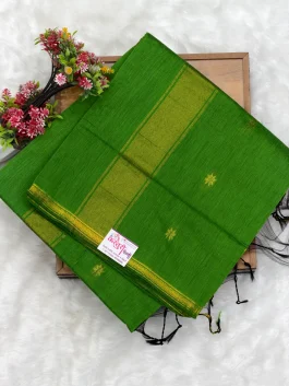 Maheshawari Cotton Green Saree U11