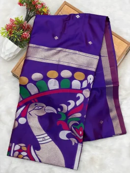 Maheshwari Jamdhani Pallu Jambhala Saree V11