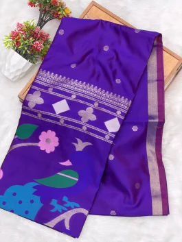 Maheshwari Jamdhani Pallu Jambhala Saree V11