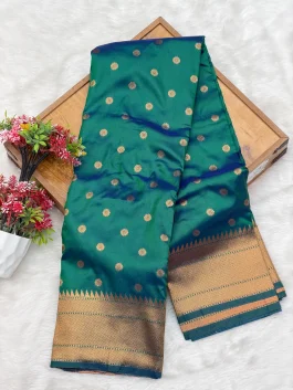 Manisha Kalanjali Dhupchav Green Paithani W11