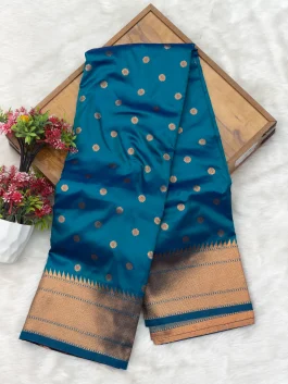 Manisha Kalanjali Kerosene Blue Paithani W11