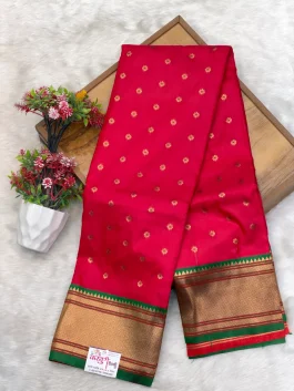 Hema Kalanjali Paithani Red Pink Z11