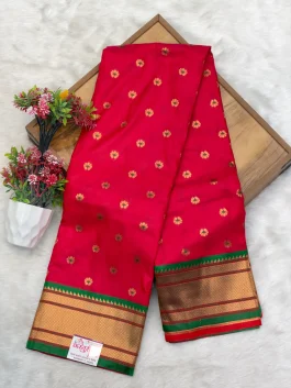 Hema Kalanjali Paithani Red Pink Z11