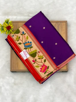Brocade Premium Soft Silk Wine Paithani A12