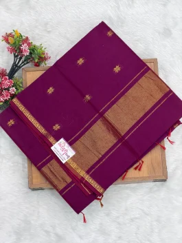 Maheshwari Cotton Magentha Saree U11