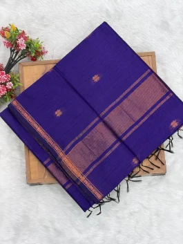 Maheshwari Cotton Neavy Blue Saree U11