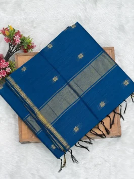 Maheshwari Cotton Blue Saree U11