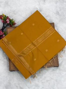 Maheshwari Cotton Mustard Saree U11