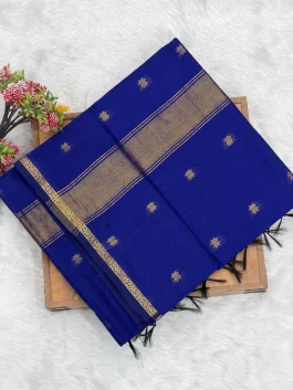 Maheshwari Cotton Royal Blue Saree U11