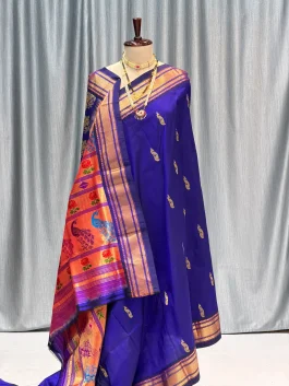Pure Silk Tissue Pallu Paithani Jambhala B12