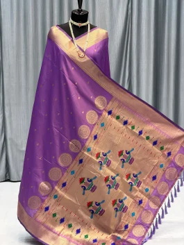 Self 14 Peacock Pallu Paithani Lavender K12