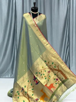 Deer Muniya Paithani Dual Tone Q12