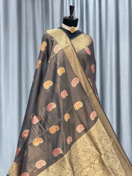 Mnago Tissue Paithani Black P12