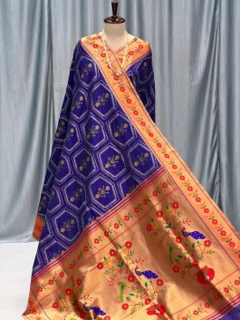 Soft Bandhani / Patola Saree Purple R12