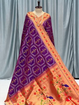Soft Bandhani / Patola Saree Burgundy R12