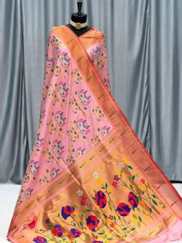 Soft Bandhani / Patola Saree Baby Pink R12