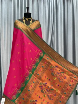 Sejal Diamond Work Paithani Rani Pink T12