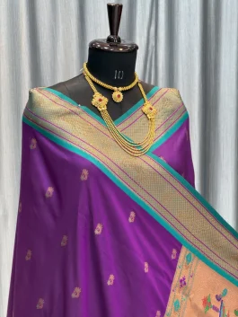 Sejal Diamond  Work Paithani Brinjal T12