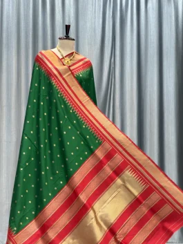 Mohini Soft Silk Irkal Paithani Green U12