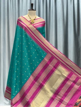 Mohini Soft Silk Irkal Paithani Rama Green U12