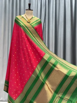 Mohini Soft Silk Irkal Paithani Red Pink U12