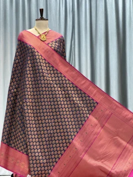 Soft Silk Kanchipuram Saree Neavy Blue Y12
