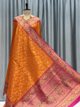 Brocade Maharani Paithani Mango C13