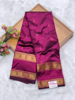 Pure Silk Kanjivaram Burgandy Paithani T11