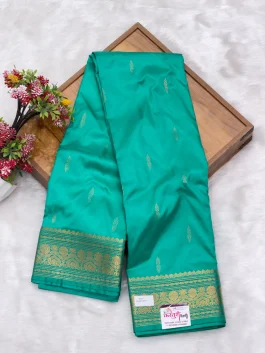 Pure Silk Kanjivaram Rama Green Paithani T11