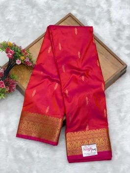 Pure Silk Kanjivaram Red Paithani T11