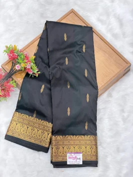 Pure Silk Kanjivaram Black Paithani T11