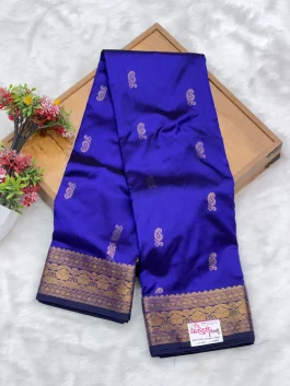 Pure Silk Kanjivaram Royal Blue Paithani T11