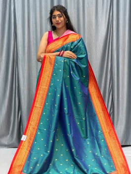 Soft Silk 14 Peacock Pallu Paithani Morpankhi F12