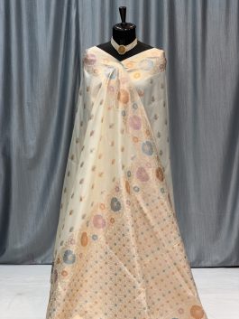 Soft Silk Kanjivarm Saree Off White N12