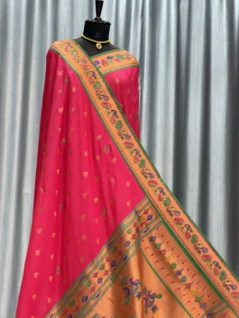 Sejal Diamond Work Paithani Rani Pink T12