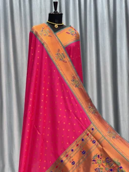 Sejal Diamond Work Paithani Rani Pink T12