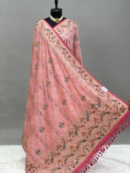 Rajwadi Fancy Saree Baby Pink D13