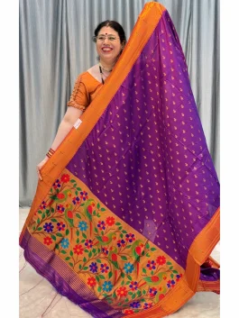 Soft Silk Muniya Wine Saree X11