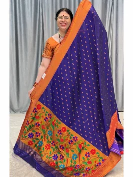 Soft Silk Muniya Neavy Blue Saree X11