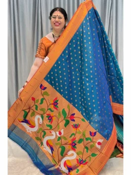 Soft Silk Muniya Sea Green Saree X11